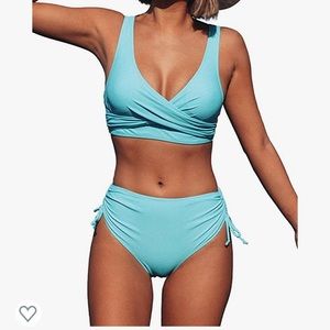 Bright blue swimsuit
